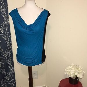 Derek Lam Atlantic Blue Cowl Neck Sleeveless Top